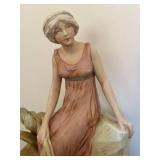 DR - Royal Dux Bohemia Spill Vase with Maiden - Art Nouveau Porcelain DR - Royal Dux Bohemia Spill Vase with Maiden - Art Nouveau Porcelain