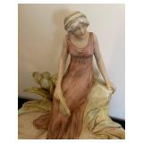 DR - Royal Dux Bohemia Spill Vase with Maiden - Art Nouveau Porcelain DR - Royal Dux Bohemia Spill Vase with Maiden - Art Nouveau Porcelain