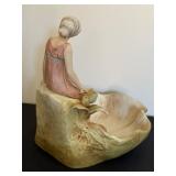 DR - Royal Dux Bohemia Spill Vase with Maiden - Art Nouveau Porcelain DR - Royal Dux Bohemia Spill Vase with Maiden - Art Nouveau Porcelain