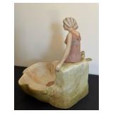 DR - Royal Dux Bohemia Spill Vase with Maiden - Art Nouveau Porcelain DR - Royal Dux Bohemia Spill Vase with Maiden - Art Nouveau Porcelain