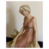 DR - Royal Dux Bohemia Spill Vase with Maiden - Art Nouveau Porcelain DR - Royal Dux Bohemia Spill Vase with Maiden - Art Nouveau Porcelain