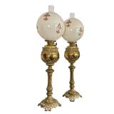 Pair of Antique Parlor Lamps Pair of Antique Parlor Lamps