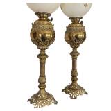 Pair of Antique Parlor Lamps Pair of Antique Parlor Lamps
