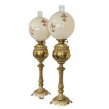 Pair of Antique Parlor Lamps Pair of Antique Parlor Lamps