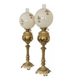 Pair of Antique Parlor Lamps Pair of Antique Parlor Lamps
