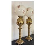 Pair of Antique Parlor Lamps Pair of Antique Parlor Lamps