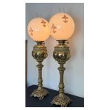 Pair of Antique Parlor Lamps Pair of Antique Parlor Lamps
