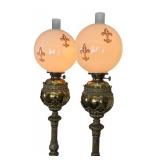 Pair of Antique Parlor Lamps Pair of Antique Parlor Lamps