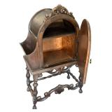 DR - Antique Spanish Revival Copper Lined Carved Walnut Humidor - 1920s DR - Antique Spanish Revival Copper Lined Carved Walnut Humidor - 1920s