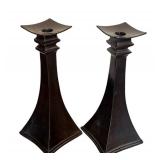 DR - Pair of Vintage Art Deco Bronze Candle Holders DR - Pair of Vintage Art Deco Bronze Candle Holders