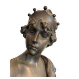 DR - Emmanuel Villanis Lucrèce Bust - Patinated Bronze Art Nouveau DR - Emmanuel Villanis Lucrèce Bust - Patinated Bronze Art Nouveau