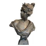 DR - Emmanuel Villanis Lucrèce Bust - Patinated Bronze Art Nouveau DR - Emmanuel Villanis Lucrèce Bust - Patinated Bronze Art Nouveau