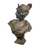 DR - Emmanuel Villanis Lucrèce Bust - Patinated Bronze Art Nouveau DR - Emmanuel Villanis Lucrèce Bust - Patinated Bronze Art Nouveau