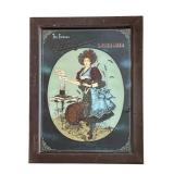 DR - Antique Old American Reverse Glass Painting Narragansett Lager Beer Art Nouveau Woman Advertisement DR - Antique Old American Reverse Glass Painting Narragansett Lager Beer Art Nouveau Woman Advertisement