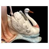 DR - Germa Antique 1890 Bisque Porcelain Planter with Swans DR - Germa Antique 1890 Bisque Porcelain Planter with Swans