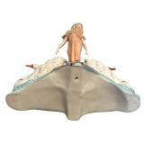 DR - Germa Antique 1890 Bisque Porcelain Planter with Swans DR - Germa Antique 1890 Bisque Porcelain Planter with Swans