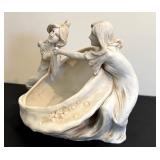 DR - Royal Dux Bohemia Antique Porcelain Figure - Two Maidens with Shell Planter DR - Royal Dux Bohemia Antique Porcelain Figure - Two Maidens with Shell Planter