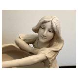 DR - Royal Dux Bohemia Antique Porcelain Figure - Two Maidens with Shell Planter DR - Royal Dux Bohemia Antique Porcelain Figure - Two Maidens with Shell Planter