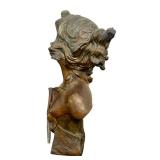 DR - Emmanuel Villanis Salambo Bust - Art Nouveau Bronze DR - Emmanuel Villanis Salambo Bust - Art Nouveau Bronze