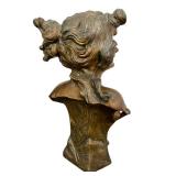 DR - Emmanuel Villanis Salambo Bust - Art Nouveau Bronze DR - Emmanuel Villanis Salambo Bust - Art Nouveau Bronze