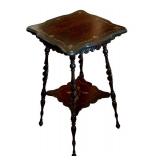 DR - Antique Parlor Table - Barley-Twist Legs, Inlaid Edge DR - Antique Parlor Table - Barley-Twist Legs, Inlaid Edge
