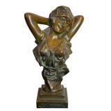 DR - La Citana Bronze Bust - 7 in High Vintage Female Figure Sculpture with Patina DR - La Citana Bronze Bust - 7 in High Vintage Female Figure Sculpture with Patina