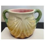 DR - Majolica Art Nouveau Face Cup, German, Double-Handled DR - Majolica Art Nouveau Face Cup, German, Double-Handled