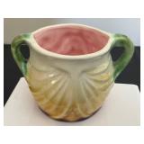 DR - Majolica Art Nouveau Face Cup, German, Double-Handled DR - Majolica Art Nouveau Face Cup, German, Double-Handled
