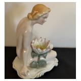 DR - Antique Karls Ens Porcelain Figurine Woman with Water Lily DR - Antique Karls Ens Porcelain Figurine Woman with Water Lily