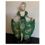 BR - Vintage Porcelain Lady Figurine - Art Deco Green Dress BR - Vintage Porcelain Lady Figurine - Art Deco Green Dress
