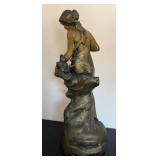 BR - Vintage Ceramic Sculpture- Female Figure on Rock BR - Vintage Ceramic Sculpture- Female Figure on Rock