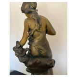 BR - Vintage Ceramic Sculpture- Female Figure on Rock BR - Vintage Ceramic Sculpture- Female Figure on Rock