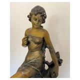 BR - Vintage Ceramic Sculpture- Female Figure on Rock BR - Vintage Ceramic Sculpture- Female Figure on Rock