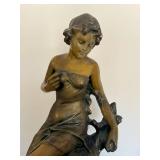 BR - Vintage Ceramic Sculpture- Female Figure on Rock BR - Vintage Ceramic Sculpture- Female Figure on Rock
