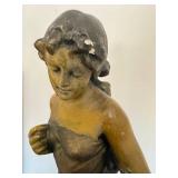 BR - Vintage Ceramic Sculpture- Female Figure on Rock BR - Vintage Ceramic Sculpture- Female Figure on Rock
