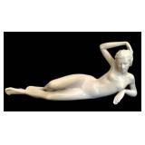 DR - Metzler & Ortloff Nude Reclining Porcelain Figurine - German Art Deco, DR - Metzler & Ortloff Nude Reclining Porcelain Figurine - German Art Deco,