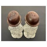 DR - Moon Mullins Glass Salt & Pepper Shakers - Vintage Cartoon Pair DR - Moon Mullins Glass Salt & Pepper Shakers - Vintage Cartoon Pair