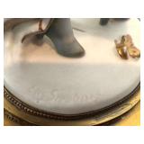 DR - Vintage Porcelain Art Deco Figurine 12in Tall - Woman in Blue Coat on Ornate Base DR - Vintage Porcelain Art Deco Figurine 12in Tall - Woman in Blue Coat on Ornate Base