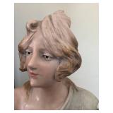 DR - JWA 11060 Art Nouveau Ceramic Bust - Antique Portrait, 14 in H, Early 20th Century DR - JWA 11060 Art Nouveau Ceramic Bust - Antique Portrait, 14 in H, Early 20th Century