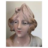 DR - JWA 11060 Art Nouveau Ceramic Bust - Antique Portrait, 14 in H, Early 20th Century DR - JWA 11060 Art Nouveau Ceramic Bust - Antique Portrait, 14 in H, Early 20th Century