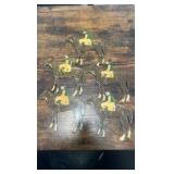 1920s-1930s hand painted wooden horse racing themed pieces