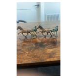 cast iron horse cart racing figurines