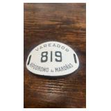 horse racing identification plate from uraguay