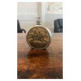 vintage pewter horse racing flask