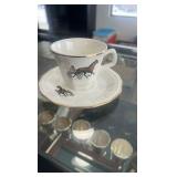 horse racing themed tea cup and saucer