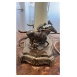 1930s Italian brass horse themed lamp florentine lamps