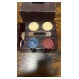 horse themed antique poker chip set