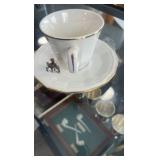 horse racing themed tea cup and saucer