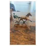 cast iron horse cart racing figurines