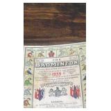 1939 badminton annual register of sporting and society fixtures and diary pocket book
